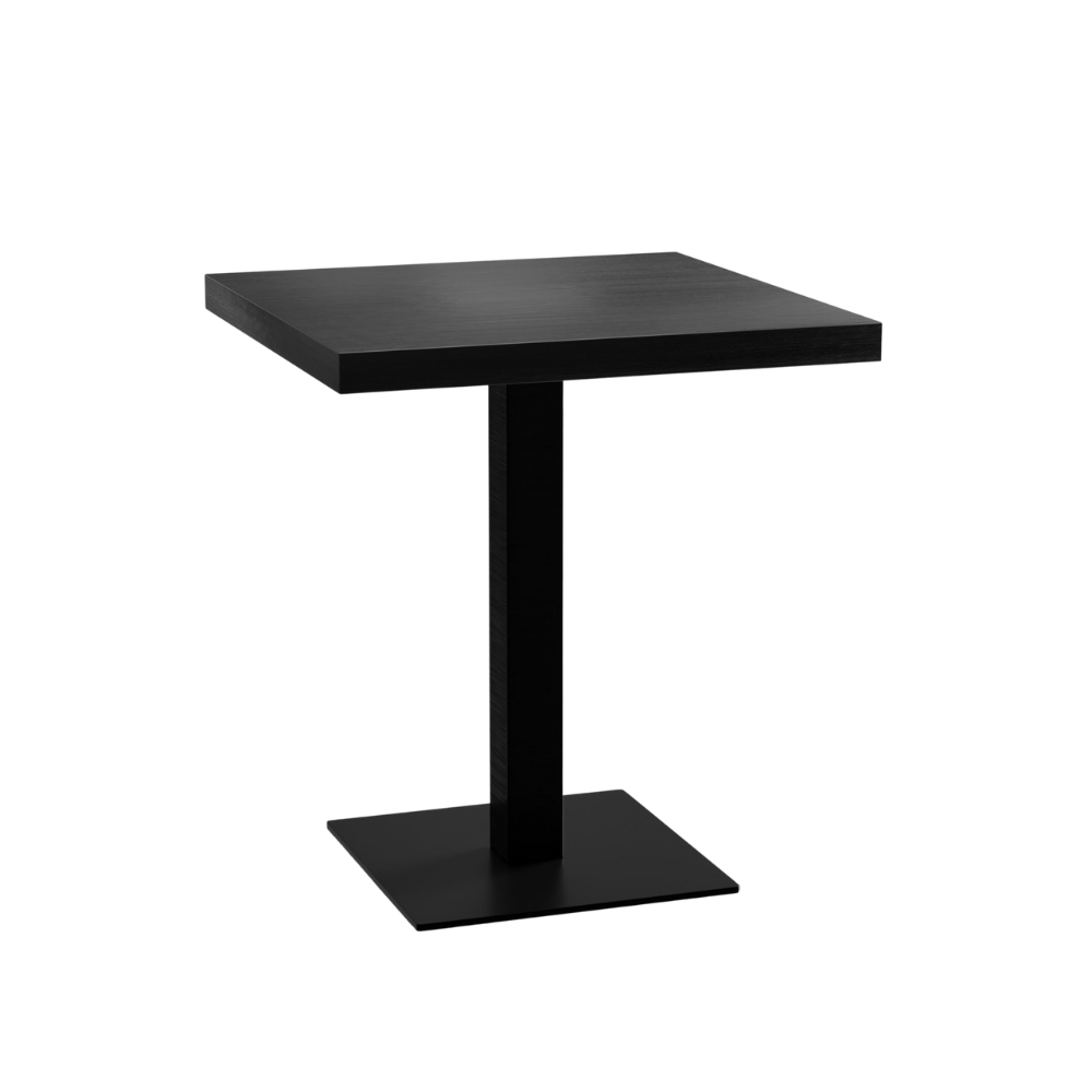 Table de bistrot 60x60 cm | Aspect bois foncé | Piètement fonte Restauration Table carrée
