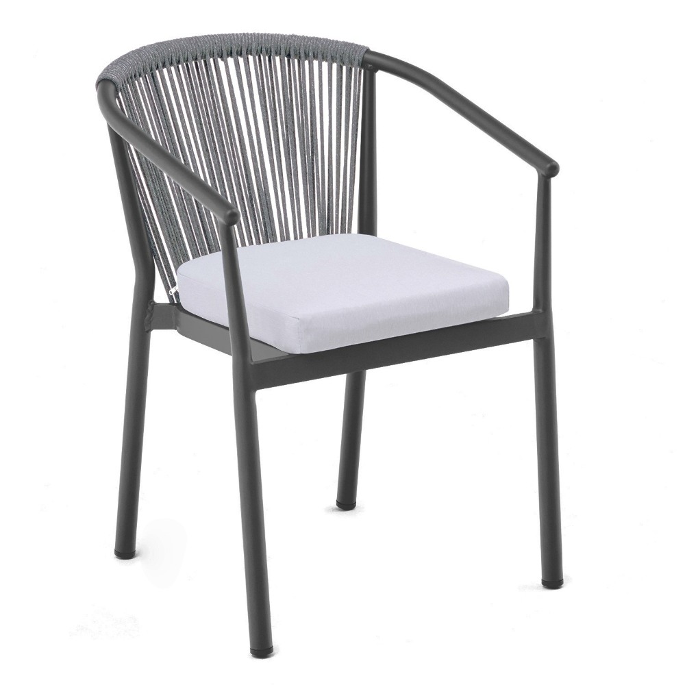 Chaise de terrasse Freja gris | coussin d'assise | chaise gastro