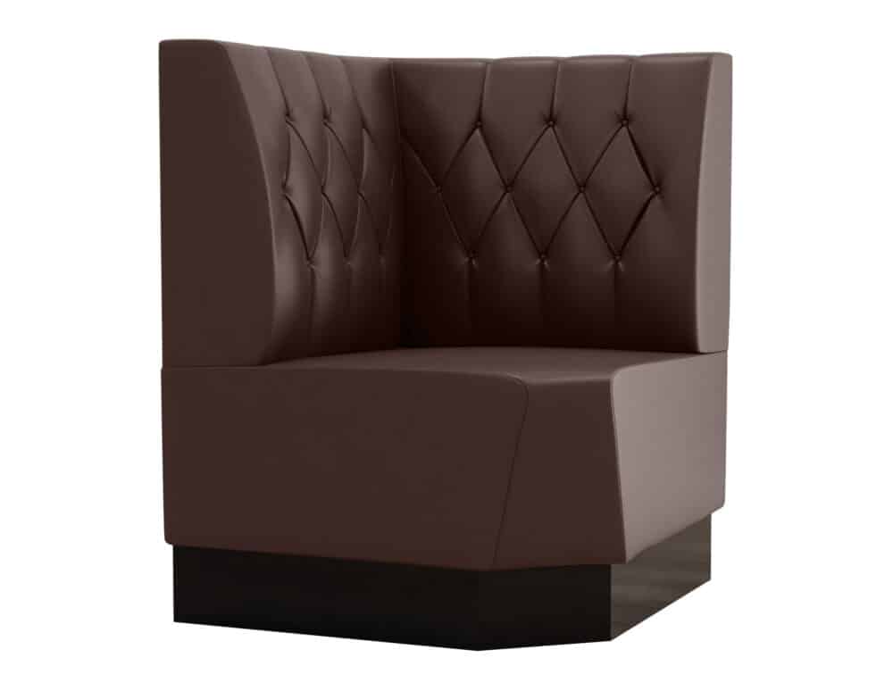 Gastro Banquette d'angle Amsterdam | 64x64 cm | Similicuir Marron | Piquage Diamant
