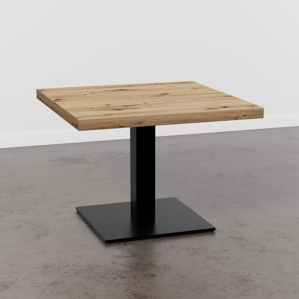 Gastro Table de salon 80x80 cm | D4225 OV Chêne Artisan | Piètement en fonte