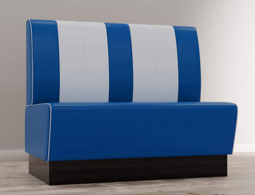 Banquette Gastro Americano Retro | BANC DINER- BLEU & BLANC - 120CM de large