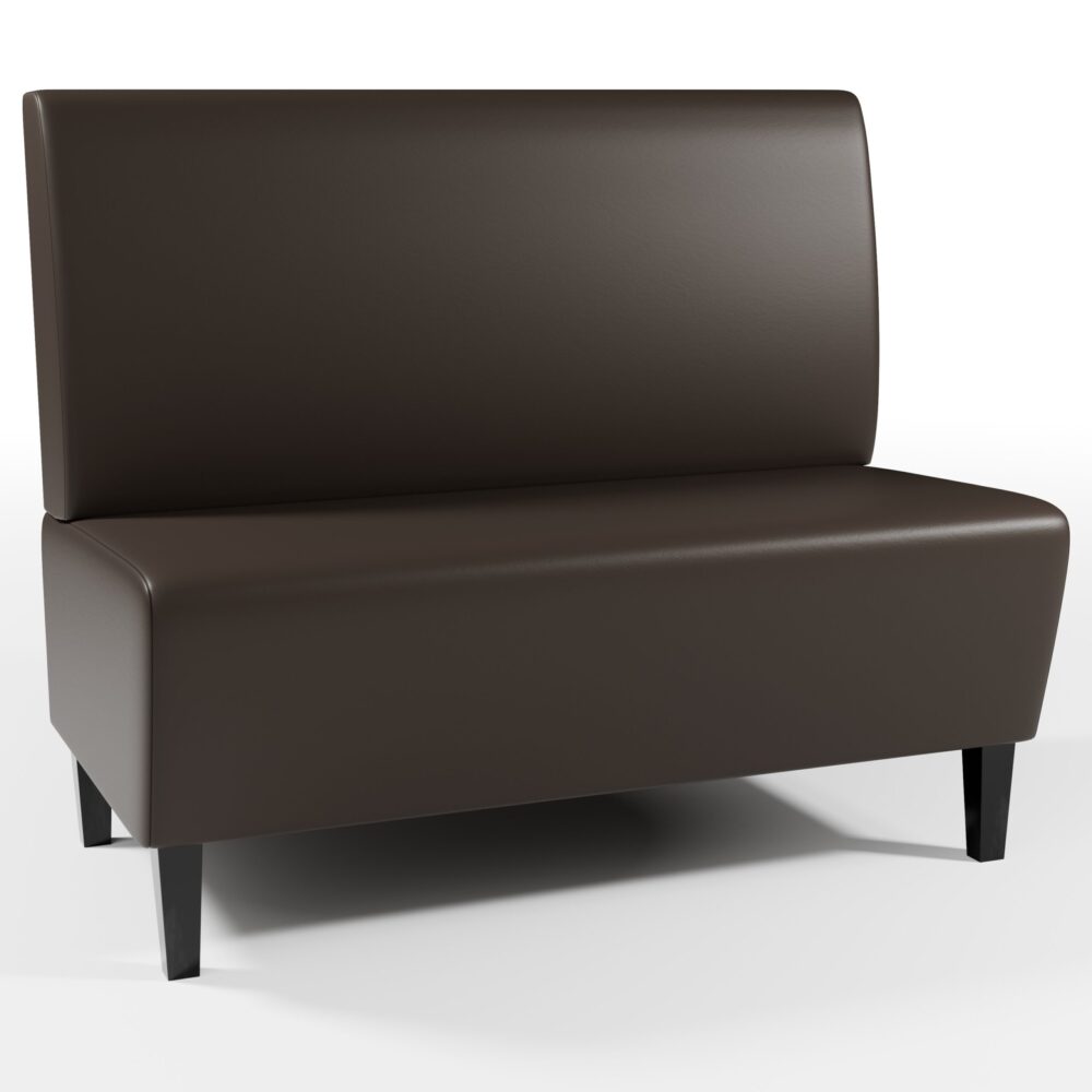 Banquette Gastro Paris | dossier lisse | 120 cm de large | marron | banquette rembourrée