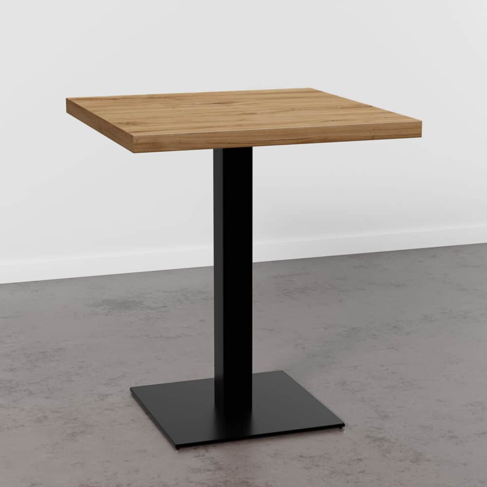 Table de bistrot-80×80-cm-structure en fonte de teck