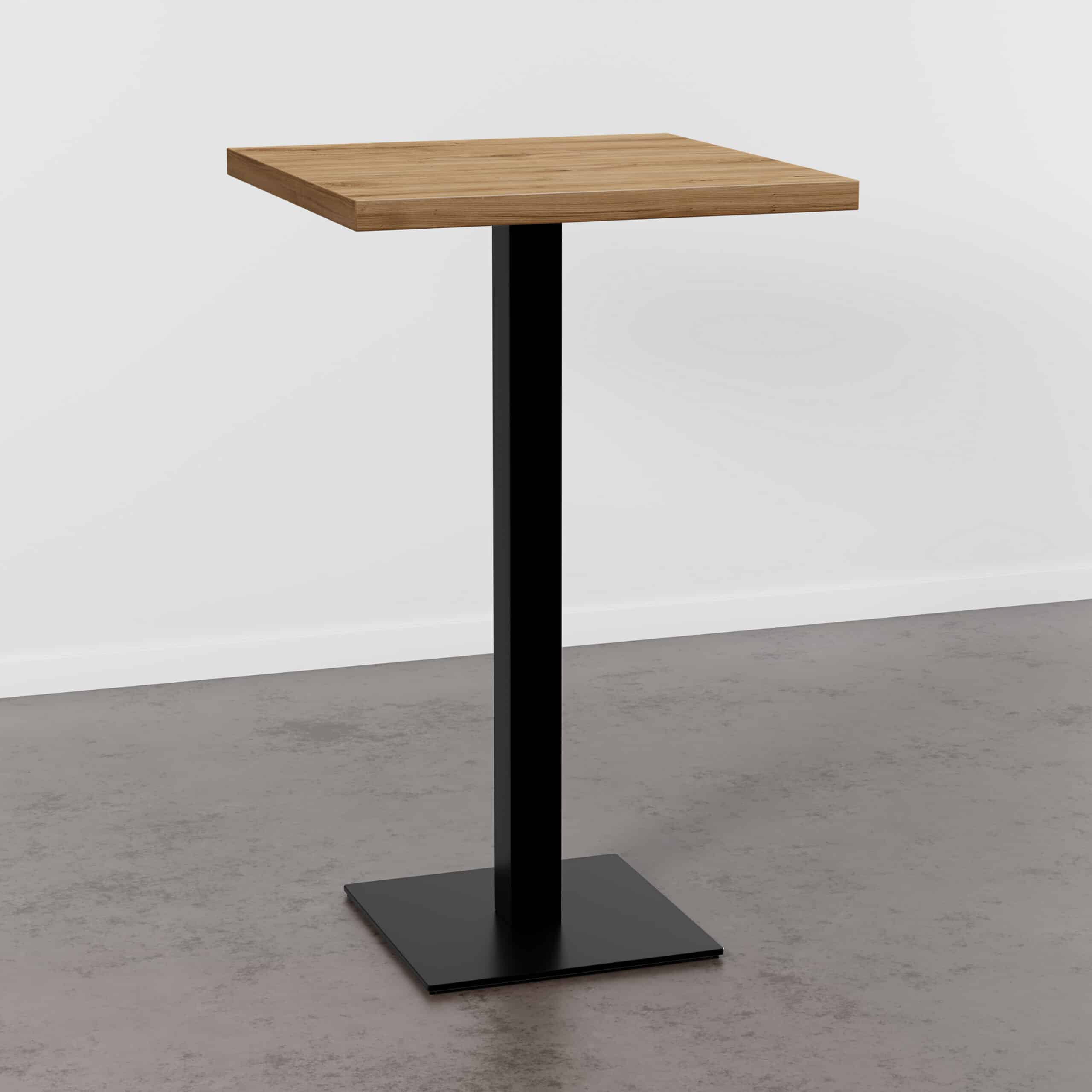 60x60 Table Gastro Table haute 60x60 cm | Chêne Rome Naturel | Piètement en fonte ...