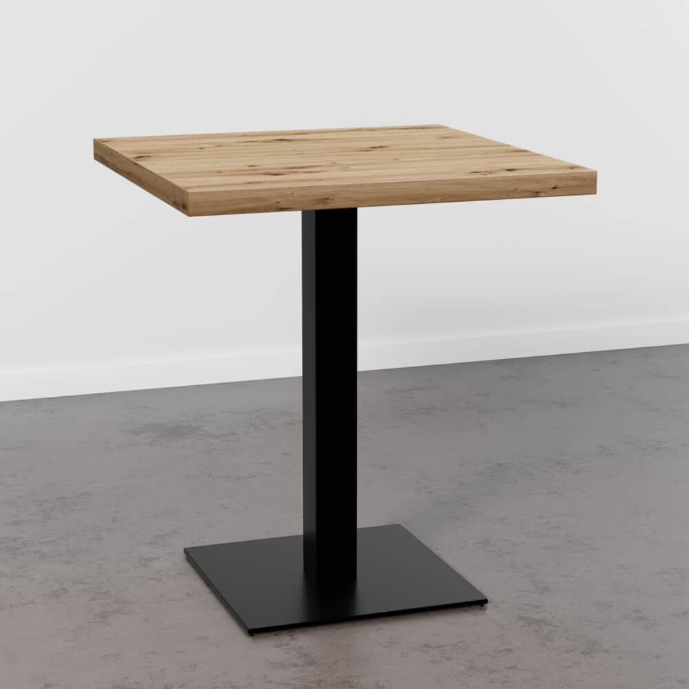 Table de bistrot 70x70 cm | D4225 OV Chêne Artisan | Piètement en fonte