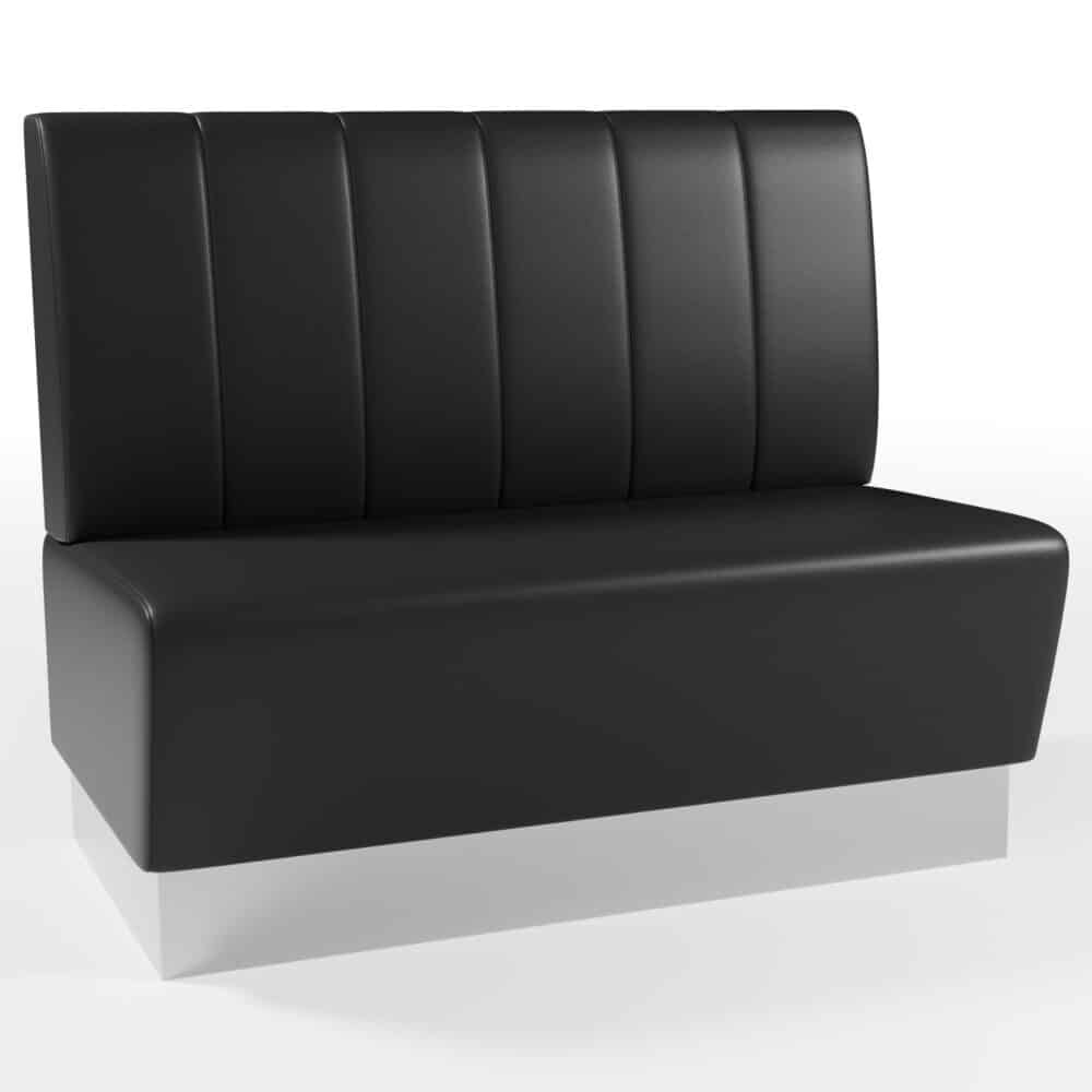Banquette Gastro Berlin | inox | rayé | 120 cm de large | noir | banquette de bistrot | banquette de dîner