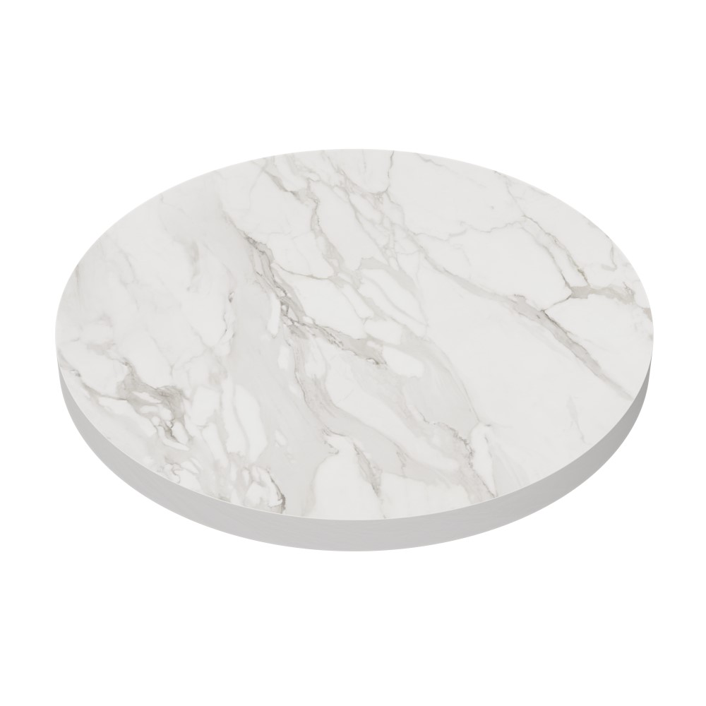 Plateau de table rond Gastro | Marbre blanc | Diamètre 60 cm