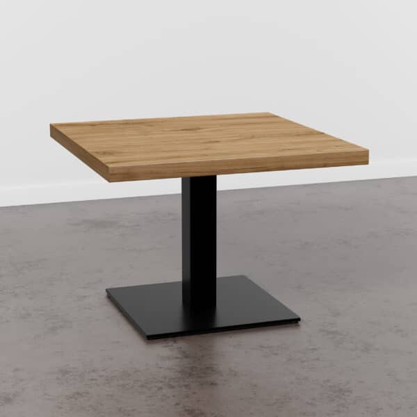Gastro Table de salon 60x60 cm | Chêne Rome Naturel | Piètement en fonte