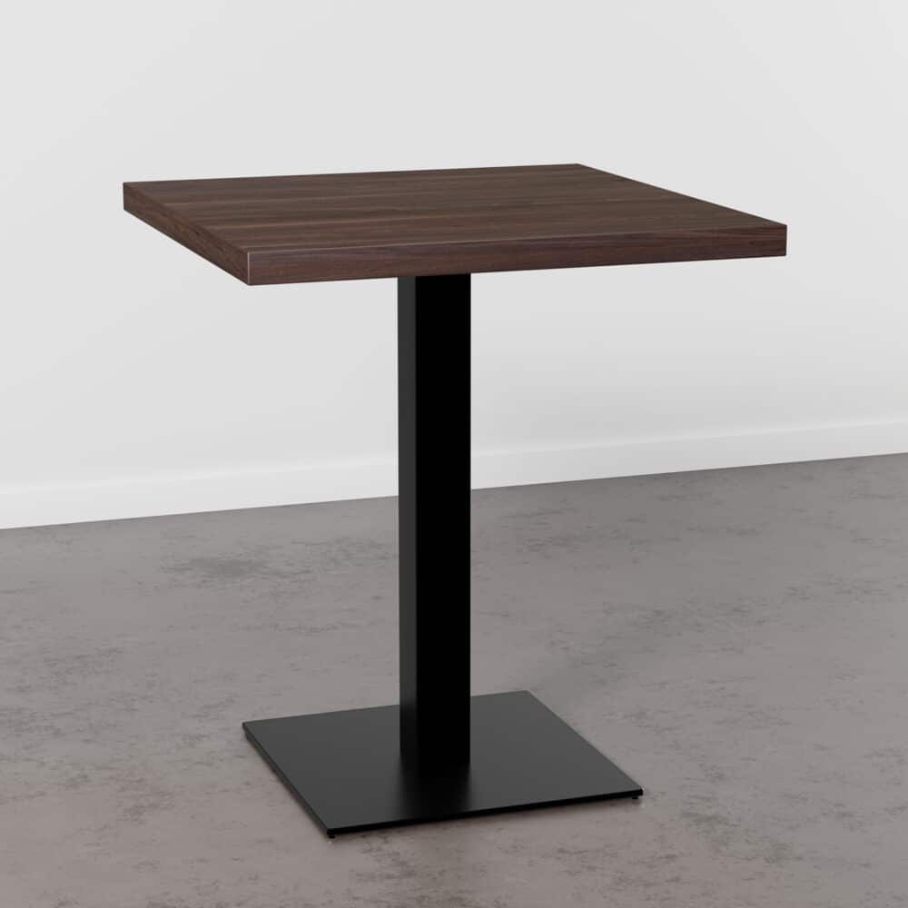Table de bistrot-D4409-OV-Marron-noix-Cadre en fonte