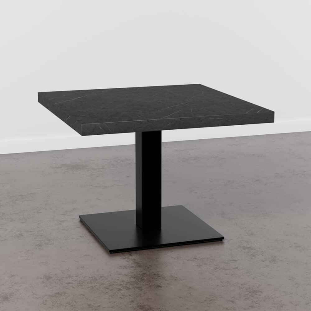 Gastro Table de salon 50x50 cm | D4878 LV Marbre Foncé | Piètement en fonte