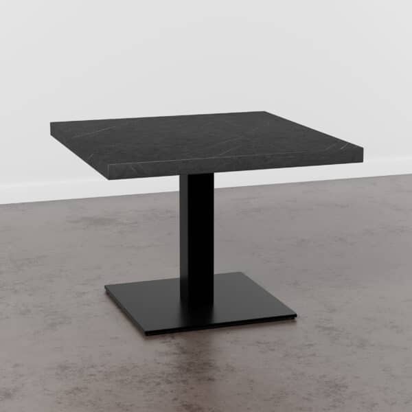 Gastro Table de salon 50x50 cm | D4878 LV Marbre Foncé | Piètement en fonte