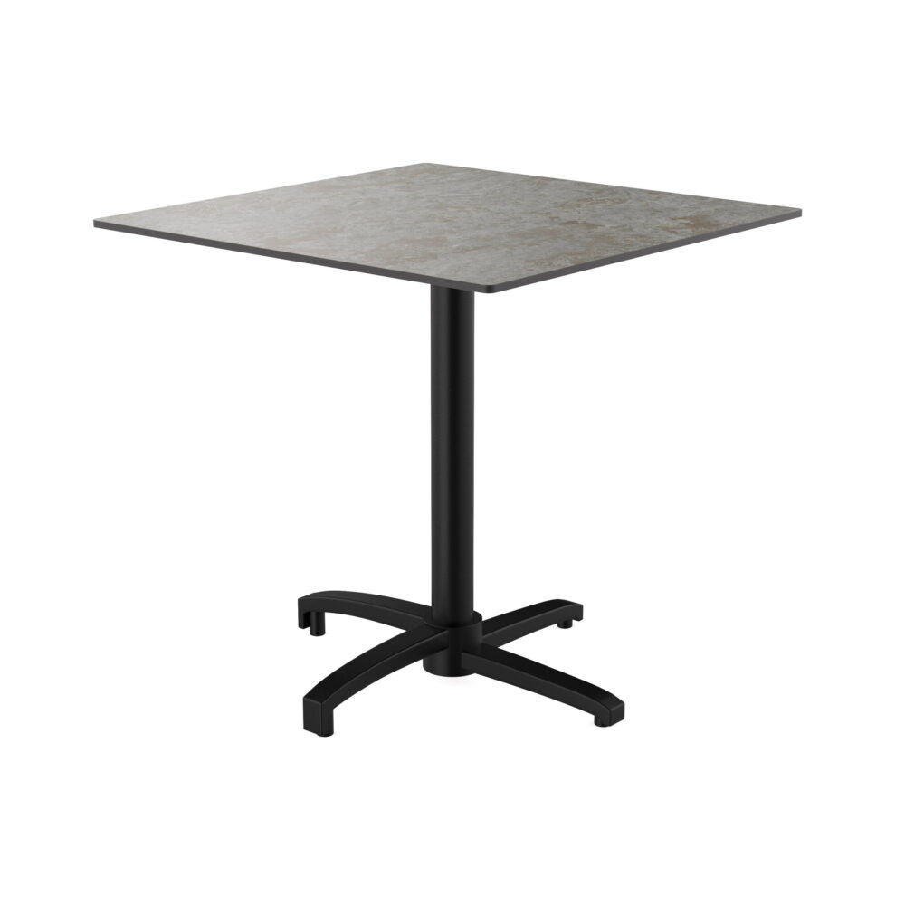 Gastro Outdoor Table de terrasse "René" | HPL Compact 70x70 cm | Béton gris | pliable