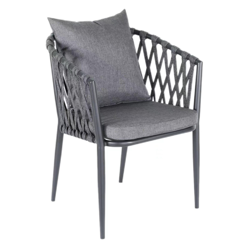 Chaise de terrasse Dione | Tressage anthracite | Chaise Gastro Outdoor
