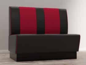 Banquette Gastro Americano Retro | BANC DINER- NOIR & ROUGE - 120CM de large