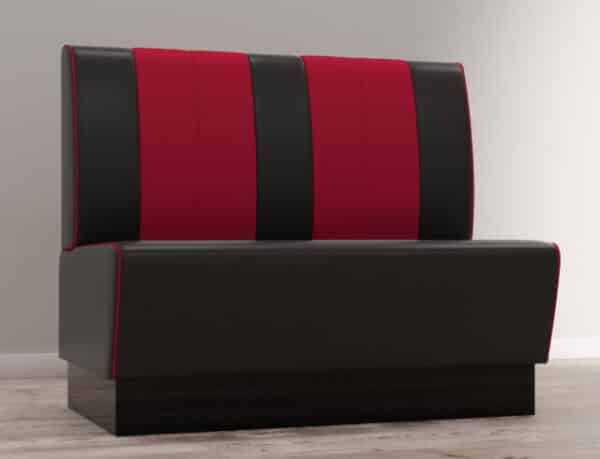 Banquette Gastro Americano Retro | BANC DINER- NOIR & ROUGE - 120CM de large