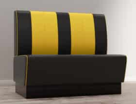 Banquette Gastro Americano Retro Dortmund - noir et jaune - largeur 120 cm