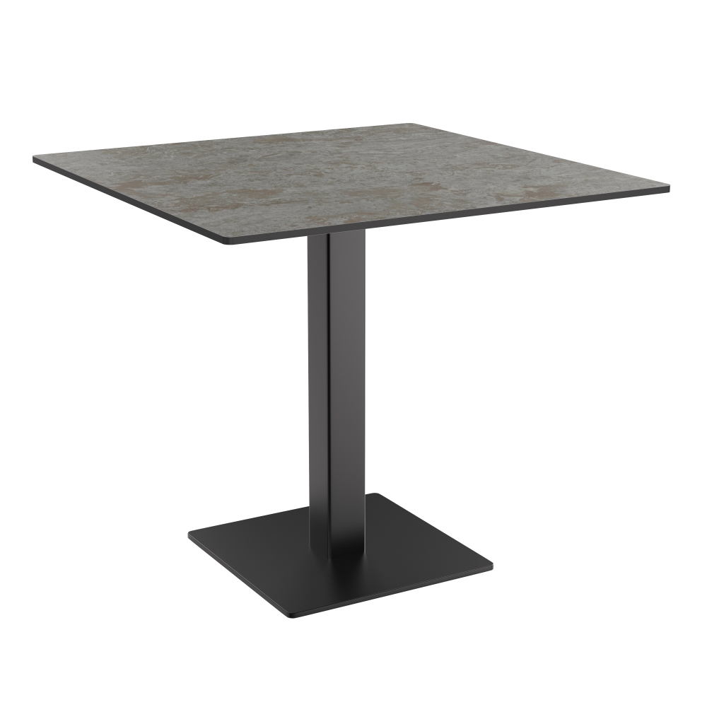 Gastro Outdoor Table de terrasse Borkum | 70x70 cm | HPL Compact Béton Gris