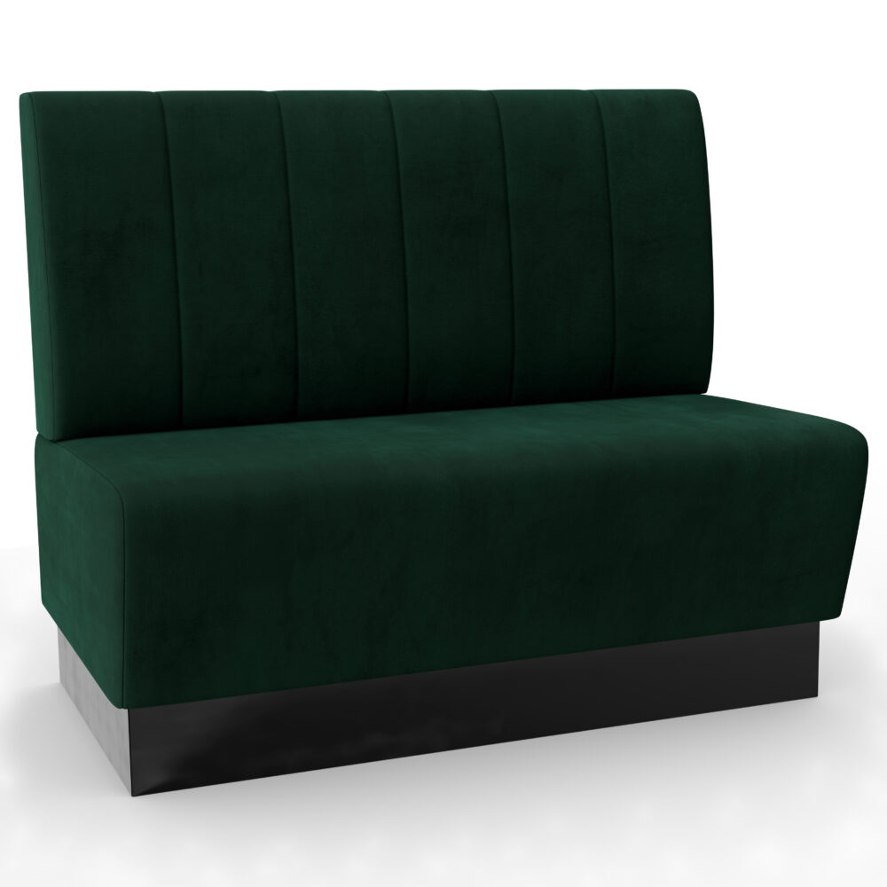Banc Gastro Amsterdam | 120 cm de large | Tissu velours : vert | Rayures verticales | Banc de diner