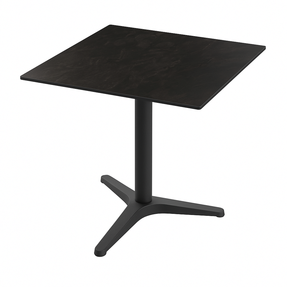 Gastro Table de terrasse NICO | 70x70 cm | HPL Compact Ardoise foncée