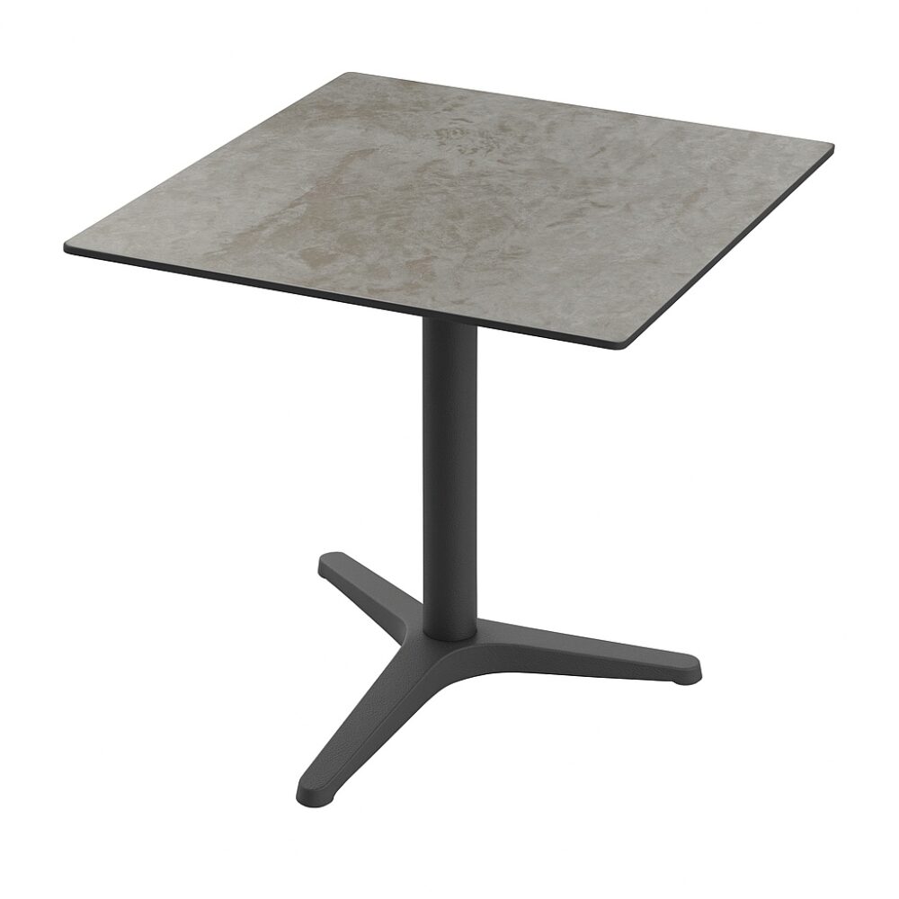 Gastro Table de terrasse NICO | 60x60 cm | HPL Compact Ciment Gris