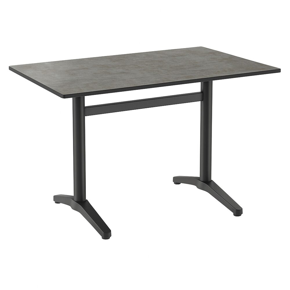 Gastro Outdoor Table de terrasse Richard Double | 120x80 cm | HPL Compact Ciment Gris