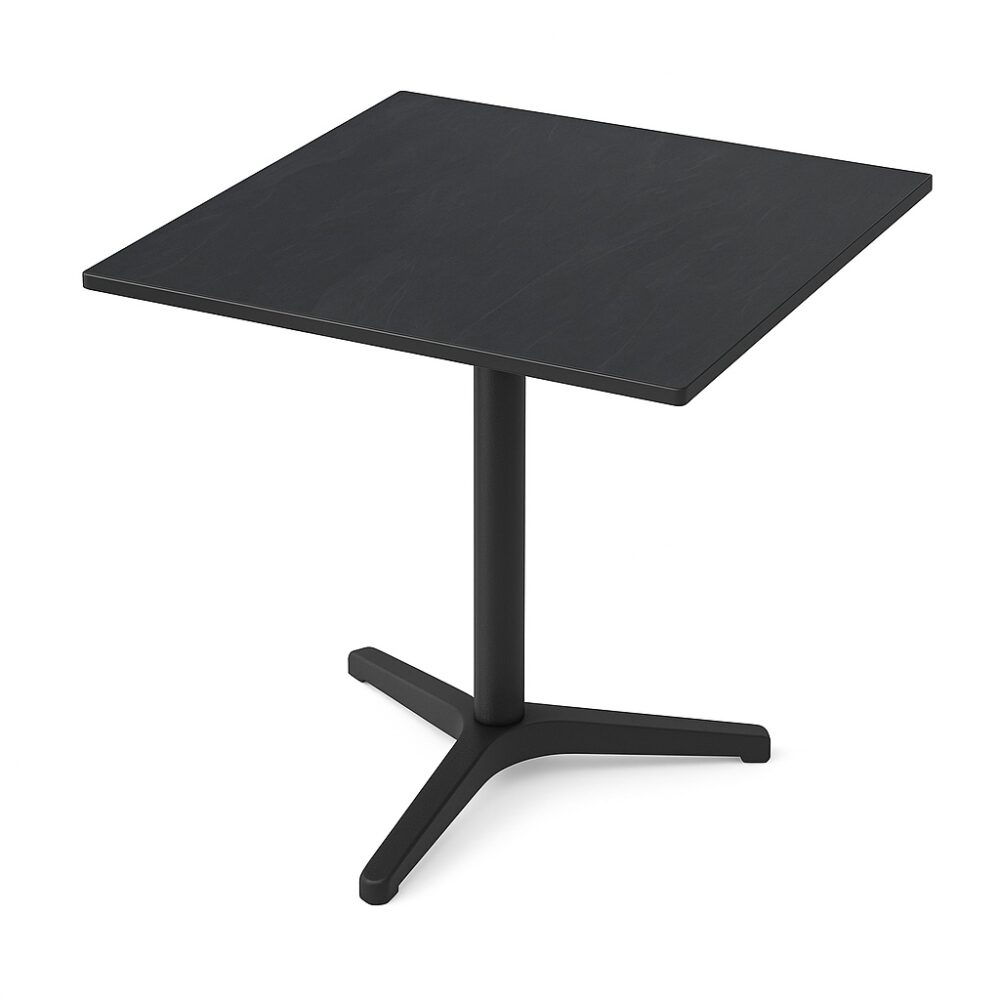 Table de terrasse Gastro NICO | 70x70 cm | HPL Compact ardoise graphite | Fabriqué en Allemagne
