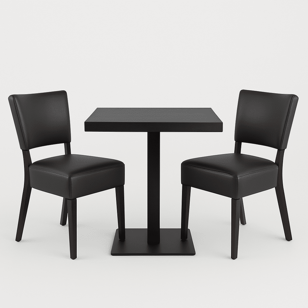Gastro Ensemble de repas "Lagos" avec table 70x70 cm & 2 chaises - Idéal pour restaurant, café, bar, bistro