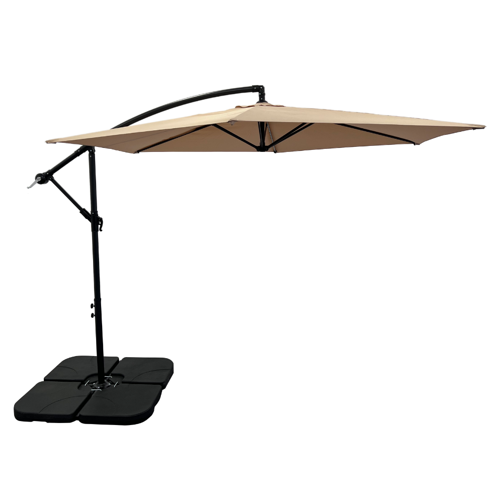 Parasol Rimini | Parasol à mât latéral Ø 3 m | Taupe