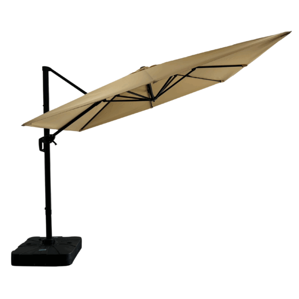 Gastro Parasol Rome Beige, carré, 3 × 3 m, 8 baleines, 210 g/m² polyester, hydrofuge, réglable en hauteur, pivotant à 360°, sans volants – Image 2