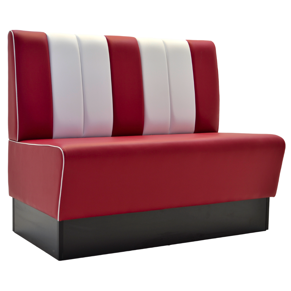 Banquette Gastro Americano Retro | Banquette de dîner rouge & blanc | 120 cm de large | Banquette américaine