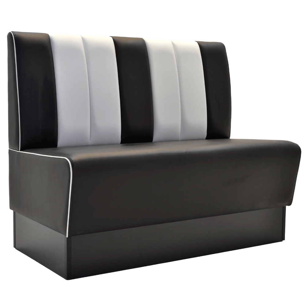 Banquette Gastro Americano Retro | BANC DINER- NOIR & BLANC - 120CM de large