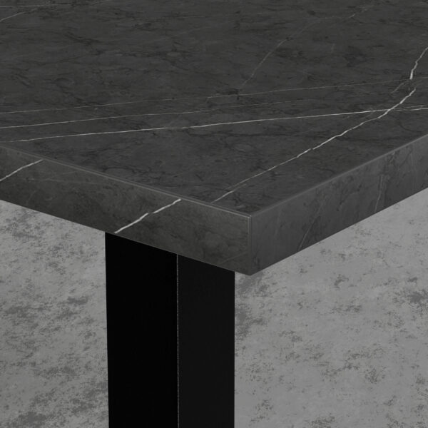 Gastro Table de salon 110x60 cm | Marbre foncé | Piètement en fonte – Image 2