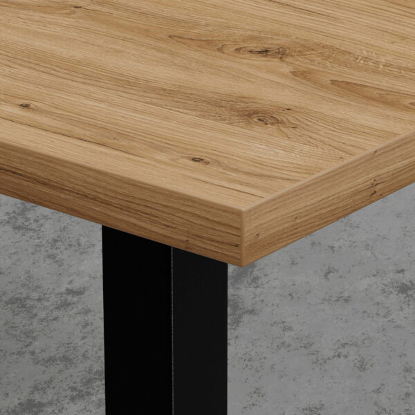 Gastro Table de salon 140x80 cm | Chêne Rome Naturel | Piètement en fonte – Image 2