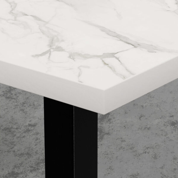Restauration Table de salon 140x80 cm | Marbre blanc | Structure en fonte – Image 2