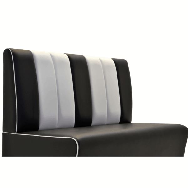 Banquette Gastro Americano Retro | Banquette de dîner noir & blanc | 200 cm de large | Banquette américaine – Image 2