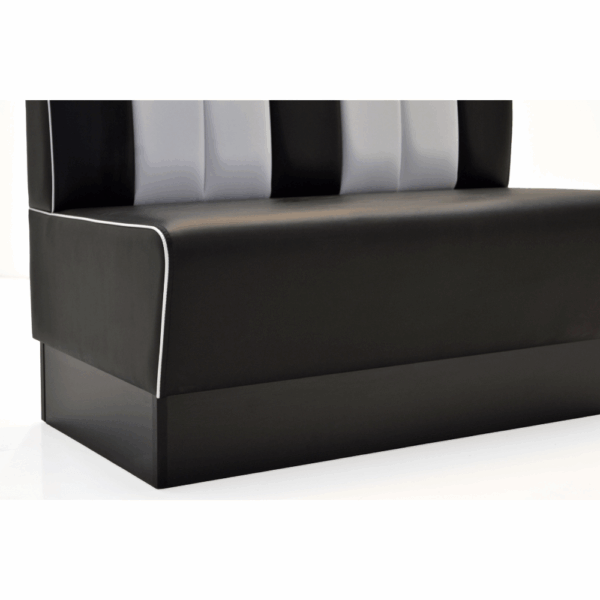 Banquette Gastro Americano Retro | Banquette de dîner noir & blanc | 200 cm de large | Banquette américaine – Image 3
