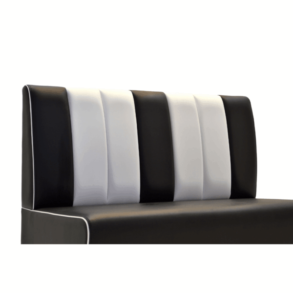 Banquette Gastro Americano Retro | Banquette de dîner noir & blanc | 200 cm de large | Banquette américaine – Image 4