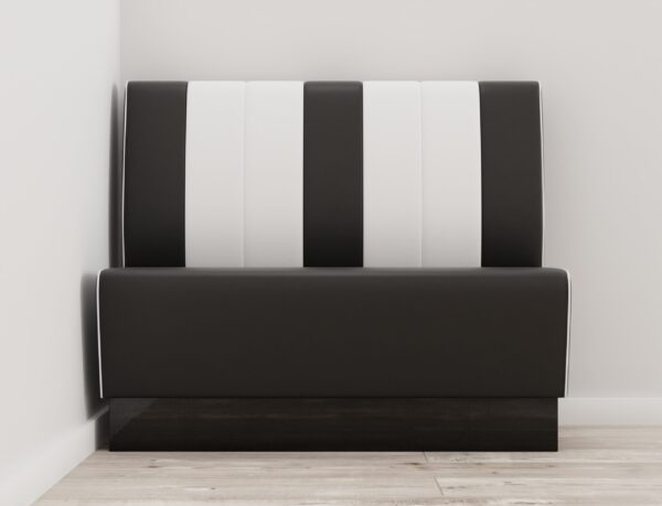 Banquette Gastro Americano Retro | Banquette de dîner noir & blanc | 200 cm de large | Banquette américaine – Image 5