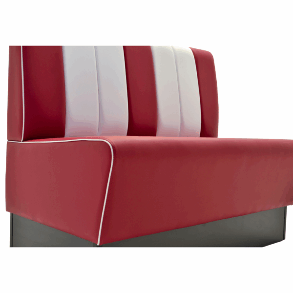 Banquette Gastro Americano Retro | Banquette de dîner rouge & blanc | 200 cm de large | Banquette américaine – Image 2