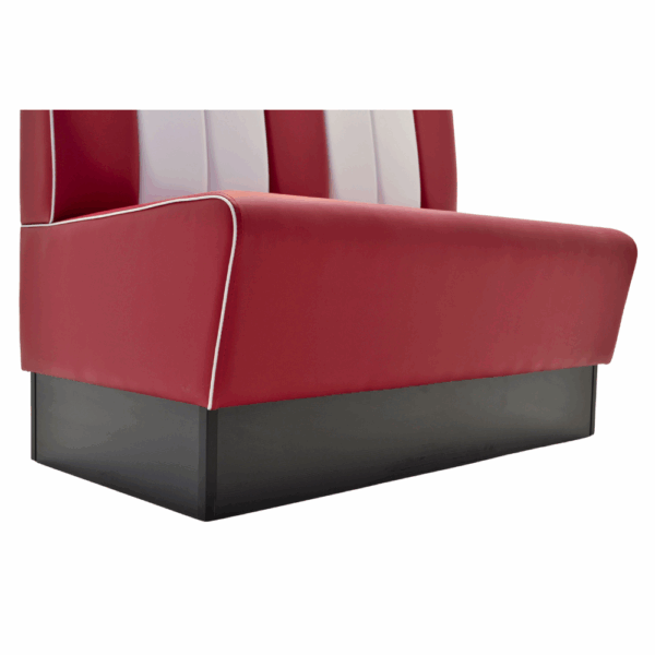 Banquette Gastro Americano Retro | Banquette de dîner rouge & blanc | 200 cm de large | Banquette américaine – Image 3