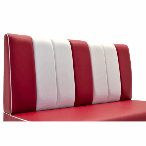 Banquette Gastro Americano Retro | Banquette de dîner rouge & blanc | 200 cm de large | Banquette américaine – Image 4