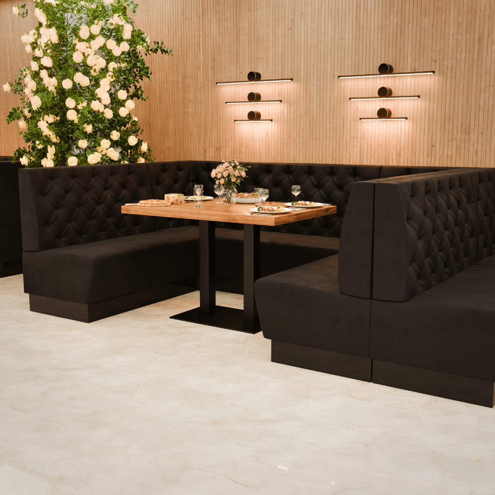 Tissu velours Amsterdam Chesterfield référence 1 noir