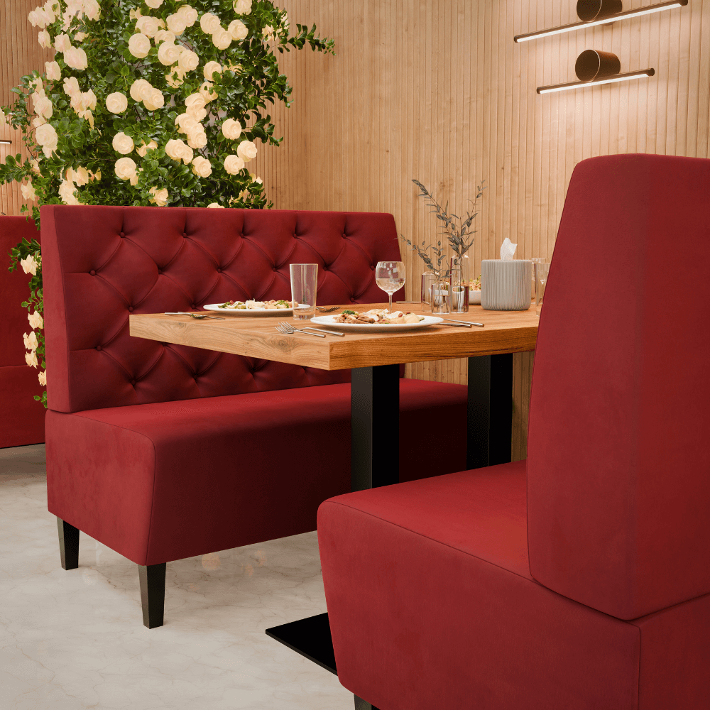 Paris Tissu velours Chesterfield référence 2 rouge