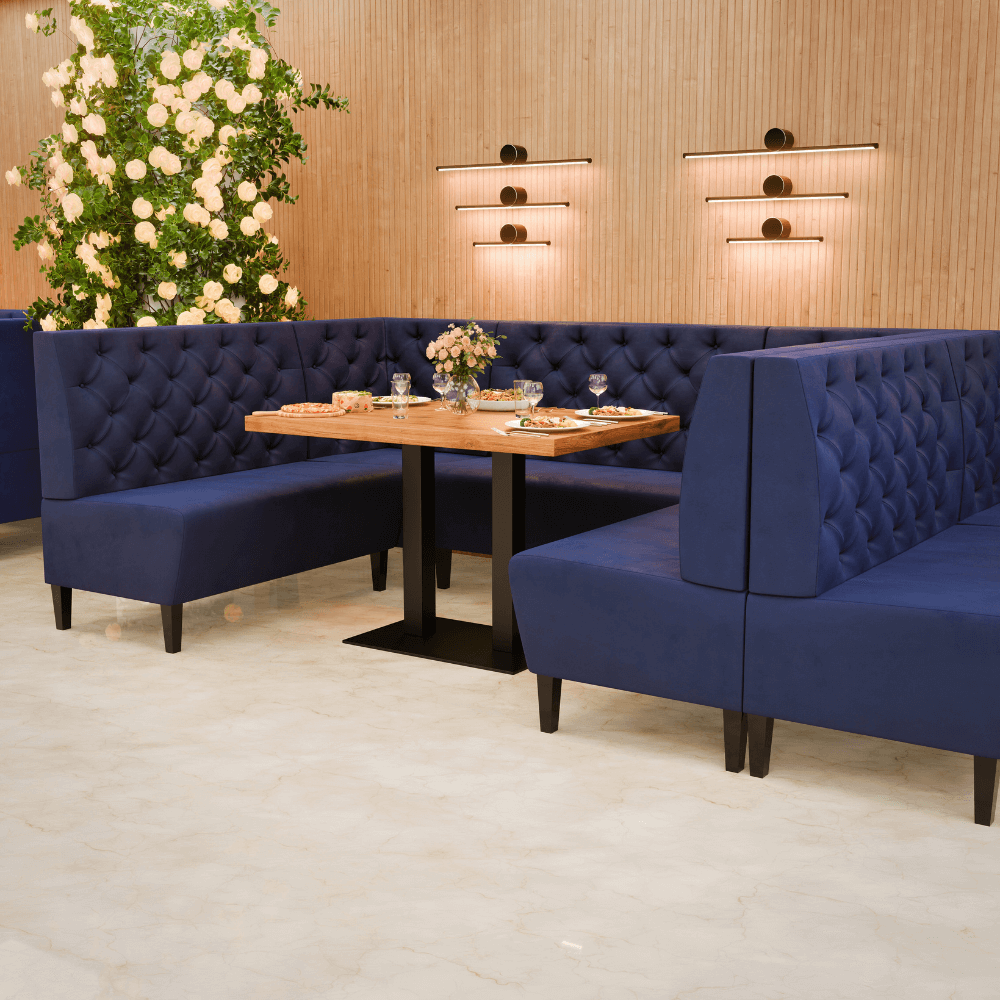Paris Tissu velours Chesterfield référence 1 bleu