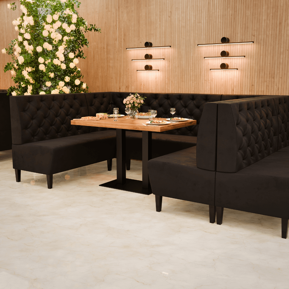 Paris tissu velours Chesterfield référence 1 noir
