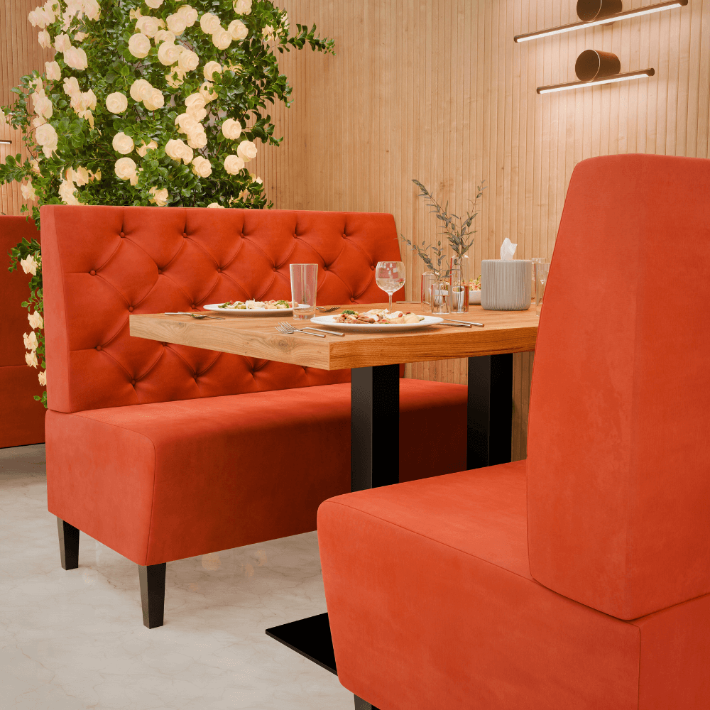 Paris Tissu velours Chesterfield référence 2 orange
