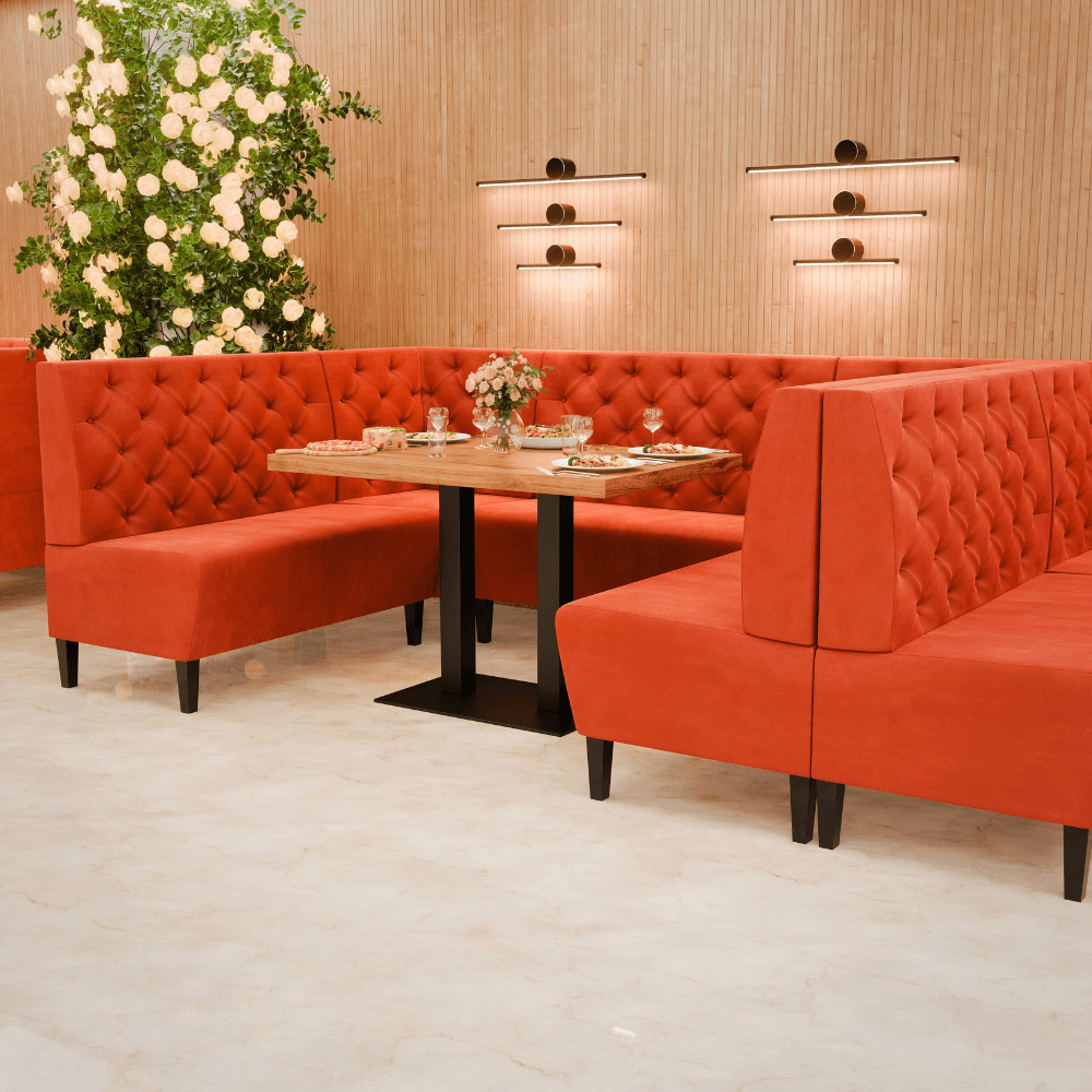 Paris Tissu velours Chesterfield référence 1 orange